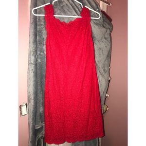 Red lace dress
